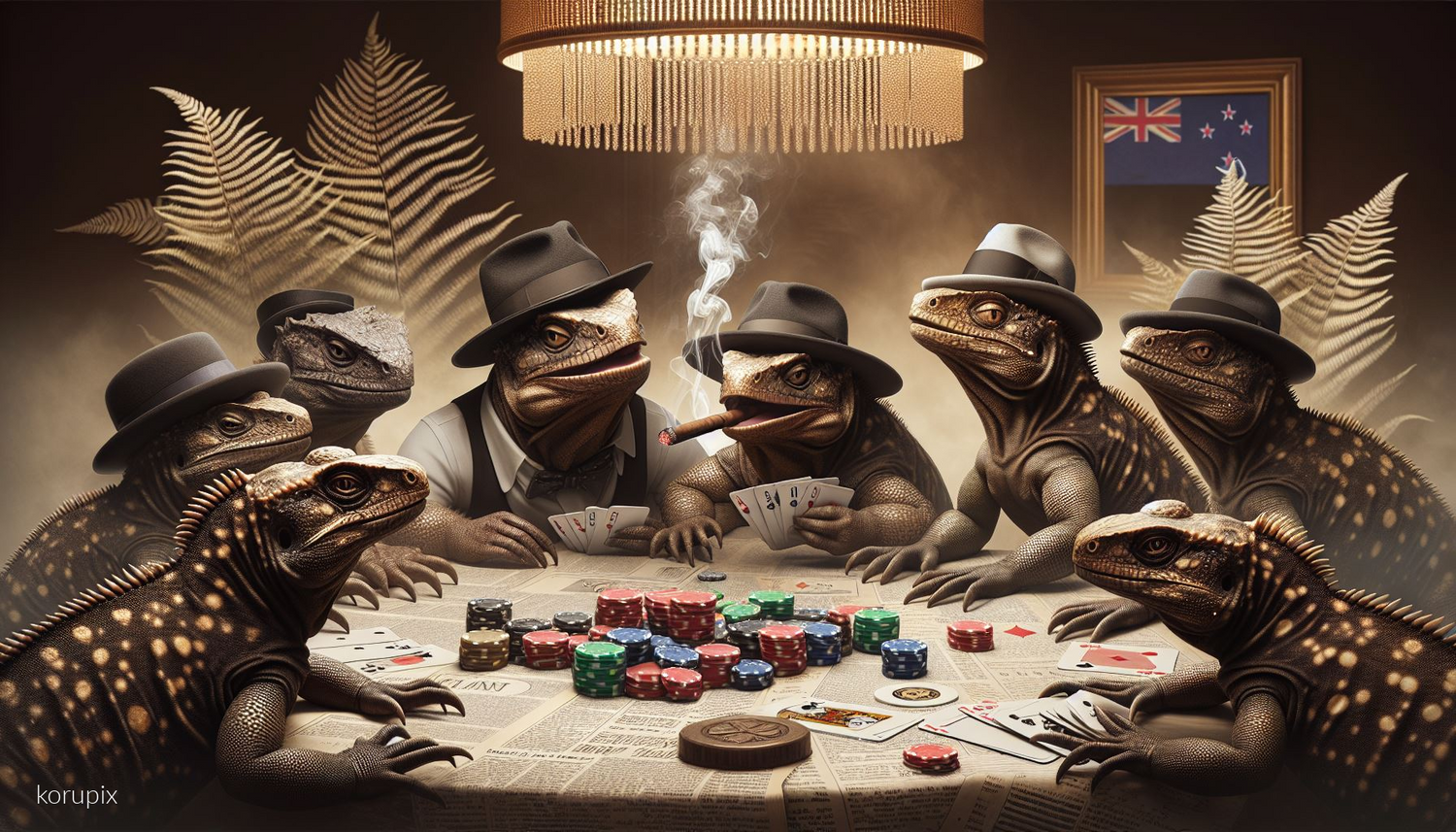 Animals Playing Poker