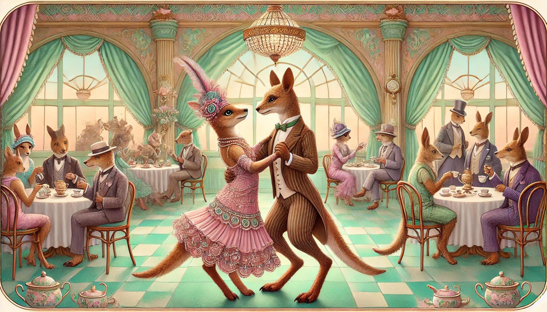 Animals in 1920s Cafe 4 – Kiwi-doodle-do